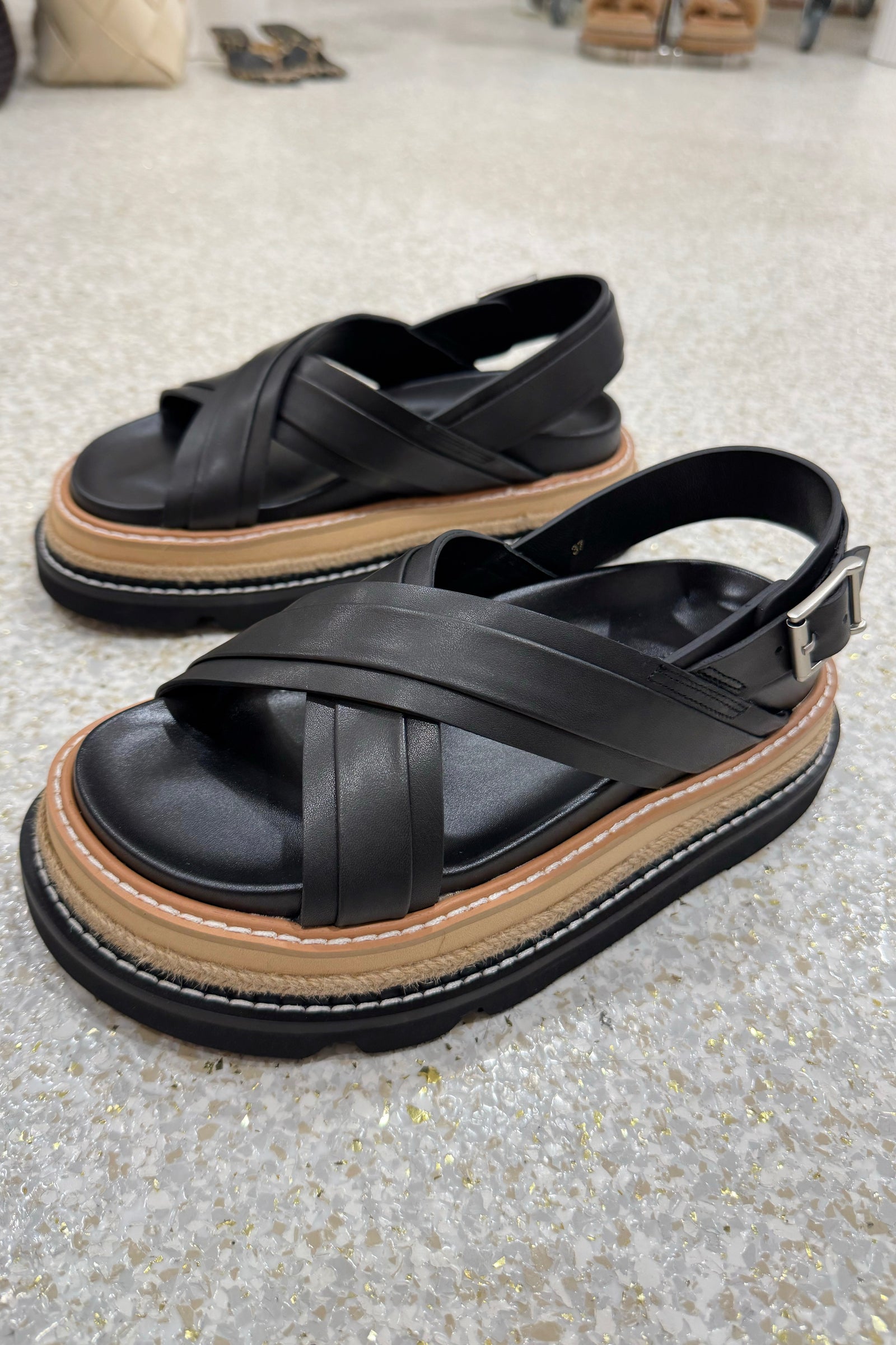 Alias Mae Veena Platform Sandal | Black Leather