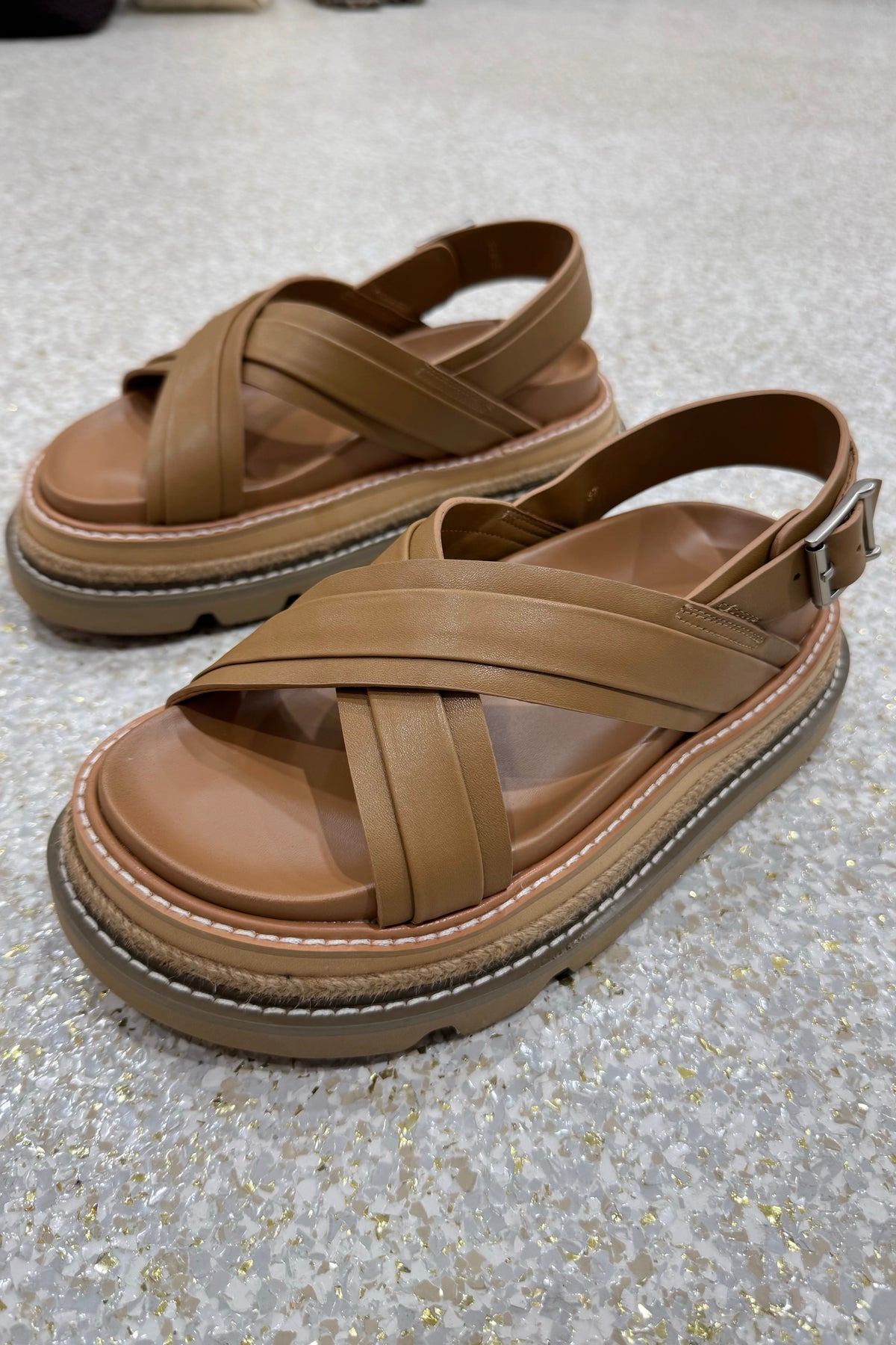 Alias Mae Veena Platform Sandal | Camel Leather