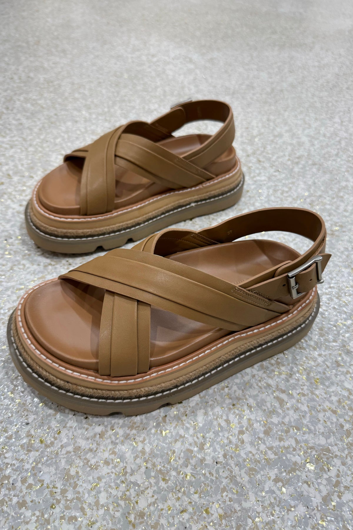 Alias Mae Veena Platform Sandal | Camel Leather