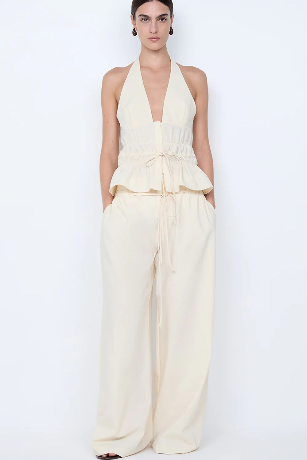 Bec + Bridge Astrid Wide Leg Pant | Ecru