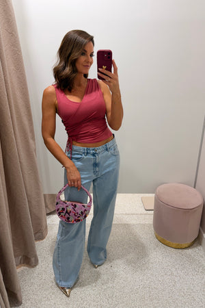 Ownley Rhonda Asymetric Top | Deep Rose