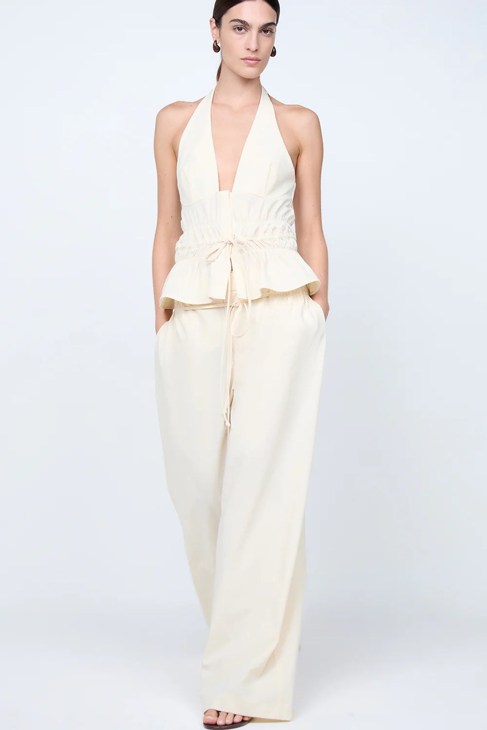 Bec + Bridge Astrid Wide Leg Pant | Ecru