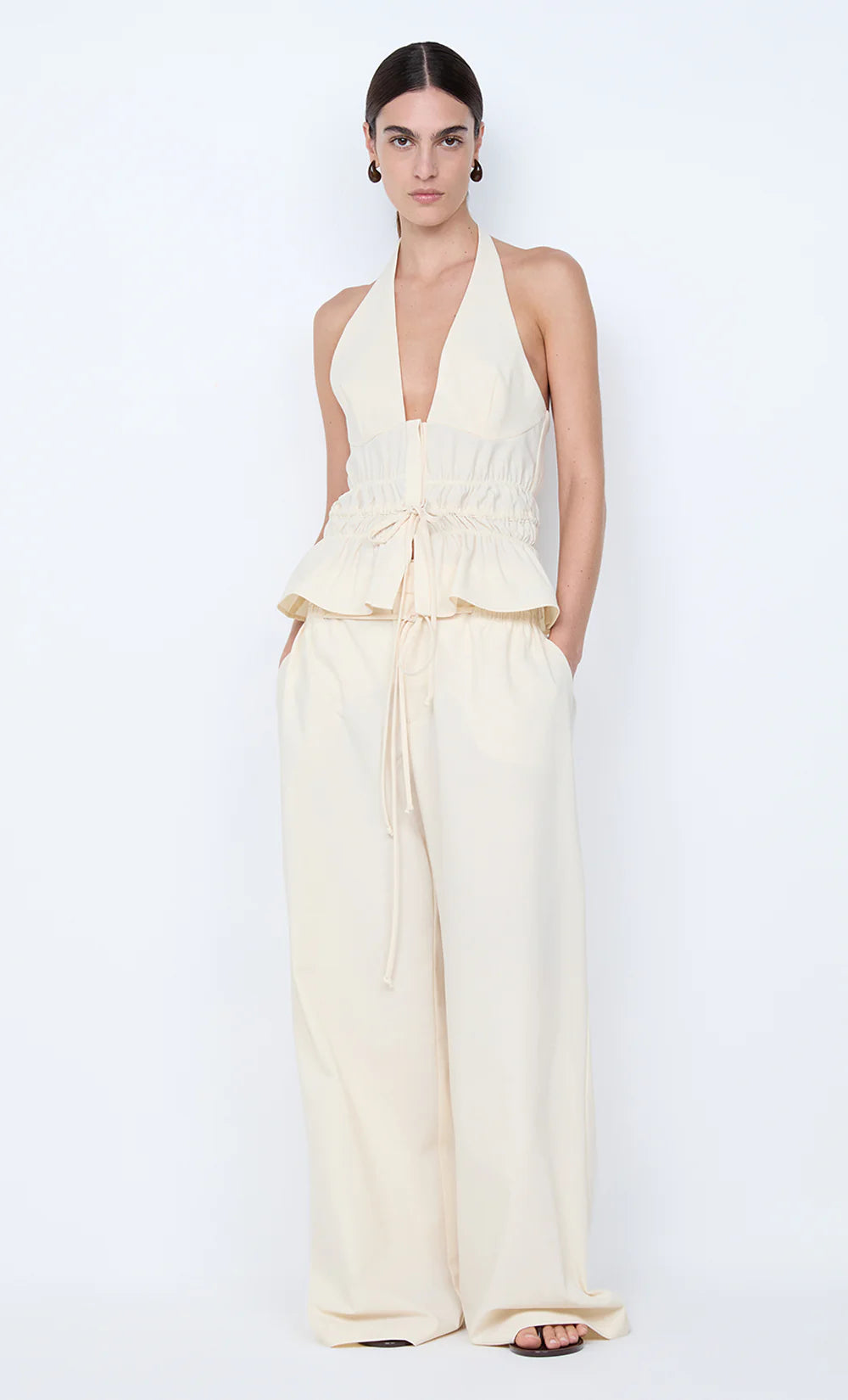 Bec + Bridge Astrid Wide Leg Pant | Ecru