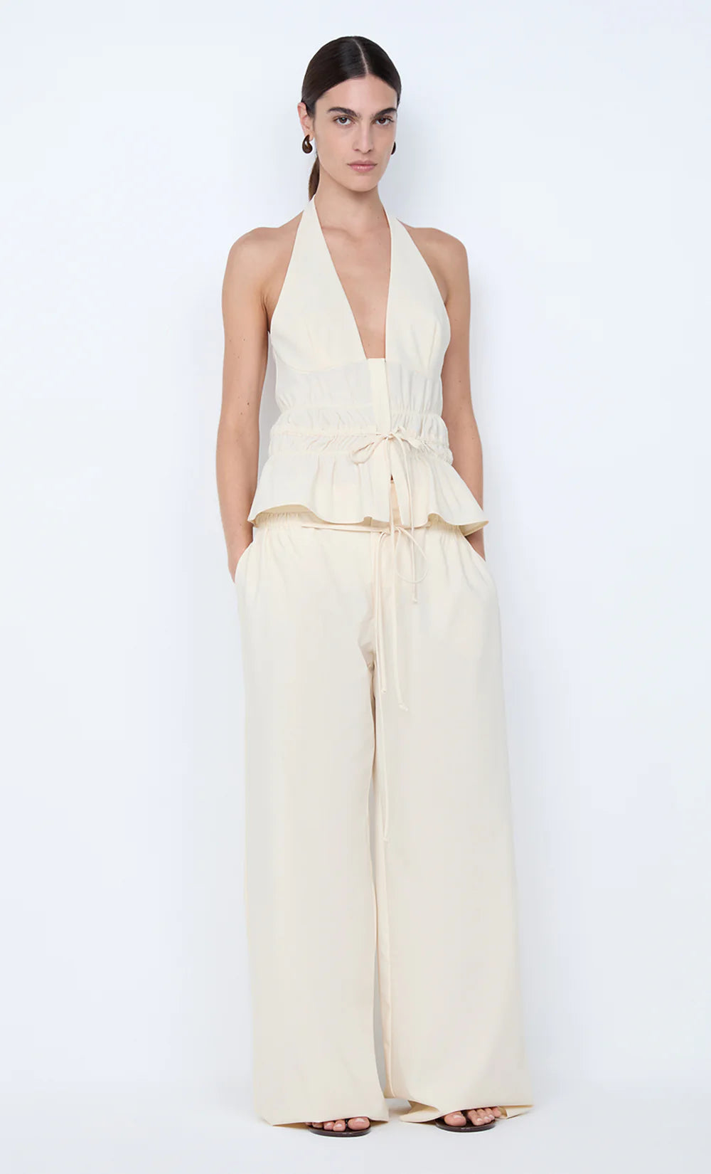 Bec + Bridge Astrid Wide Leg Pant | Ecru