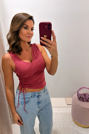 Ownley Rhonda Asymetric Top | Deep Rose