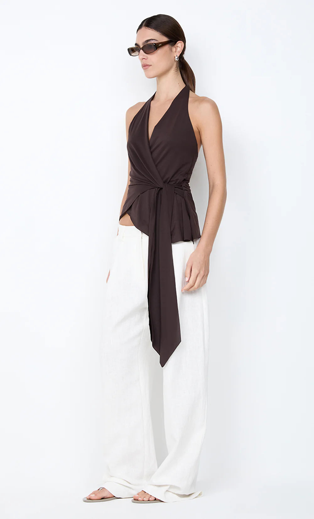 Bec + Bridge Mia Halter Top | Dark Chocolate