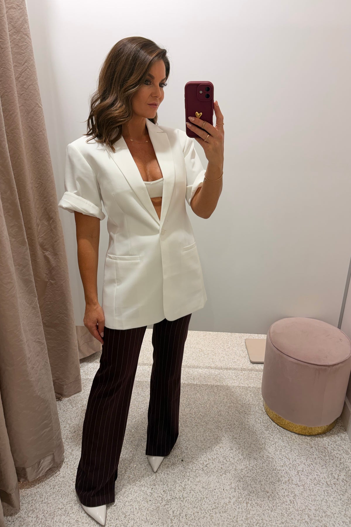 Shona Joy Felix Short Sleeve Blazer | Coconut