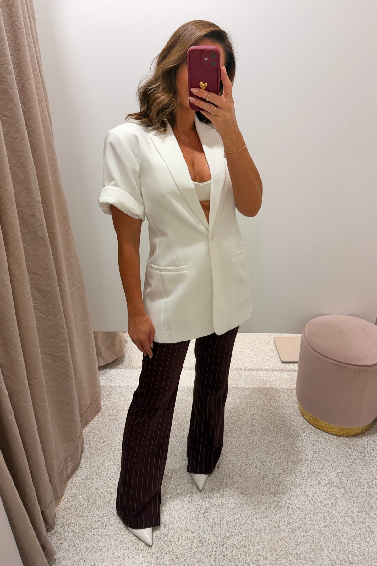 Shona Joy Felix Short Sleeve Blazer | Coconut