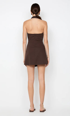 Bec + Bridge Annetta Halter Mini Dress | Dark Chocolate
