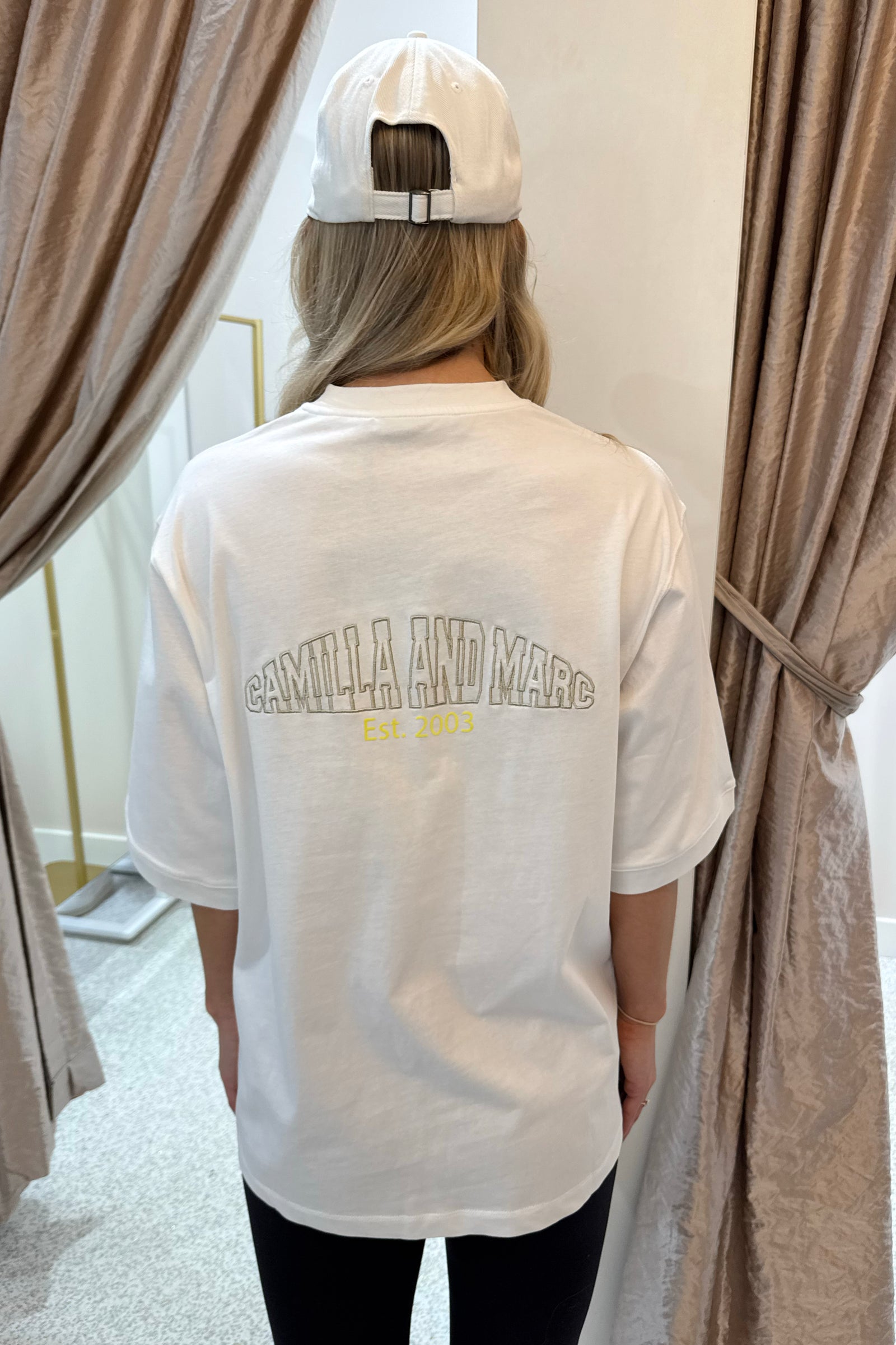 C&M Camilla & Marc Soren V Neck Graphic Tee | Soft White