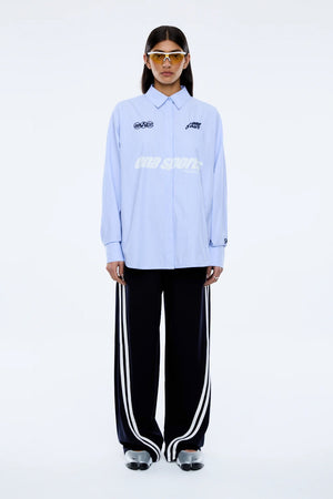 Ena Pelly Sports Shirt | Powder Blue Stripe