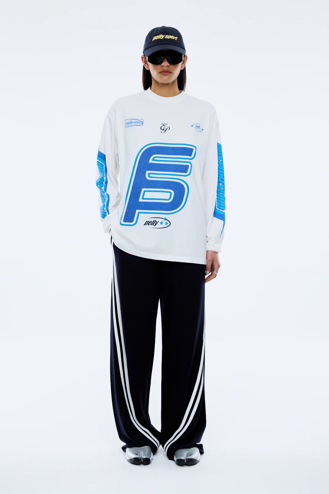 Ena Pelly Sport Jersey Long Sleeve Top | Vintage White