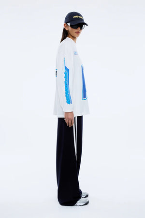Ena Pelly Sport Jersey Long Sleeve Top | Vintage White