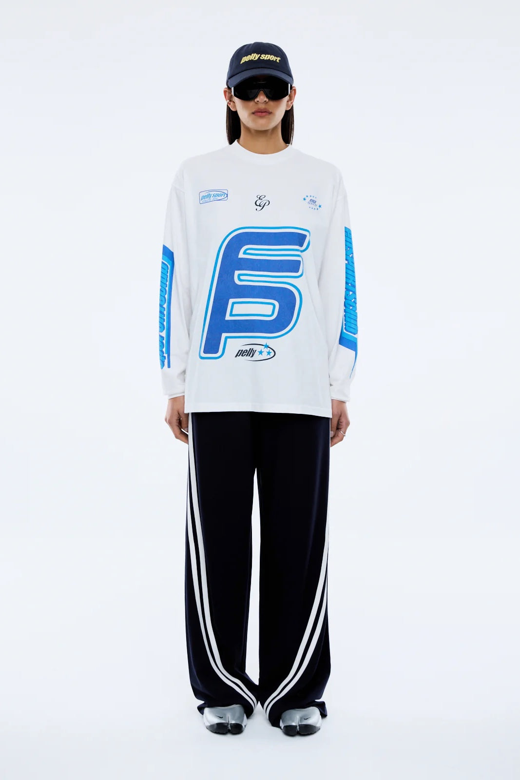 Ena Pelly Sport Jersey Long Sleeve Top | Vintage White