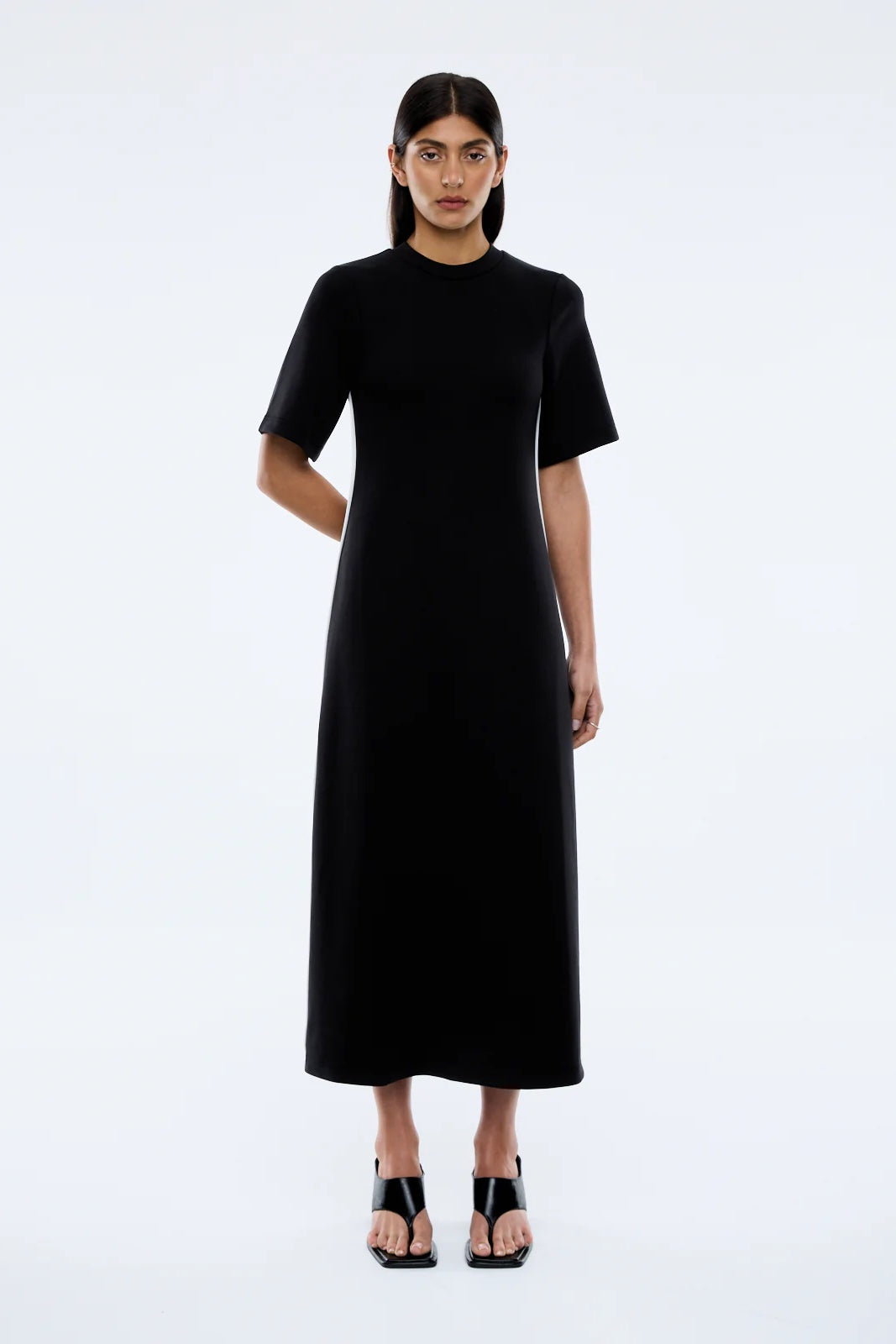 Ena Pelly Sarah Short Sleeve Midi Dress | Vintage Black