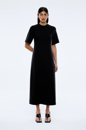 Ena Pelly Sarah Short Sleeve Midi Dress | Vintage Black || USE CODE: SAVE50 ( FINAL SALE _ NO RETURNS)