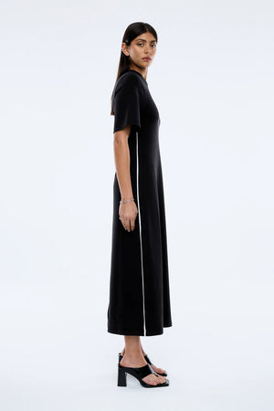 Ena Pelly Sarah Short Sleeve Midi Dress | Vintage Black || USE CODE: SAVE50 ( FINAL SALE _ NO RETURNS)