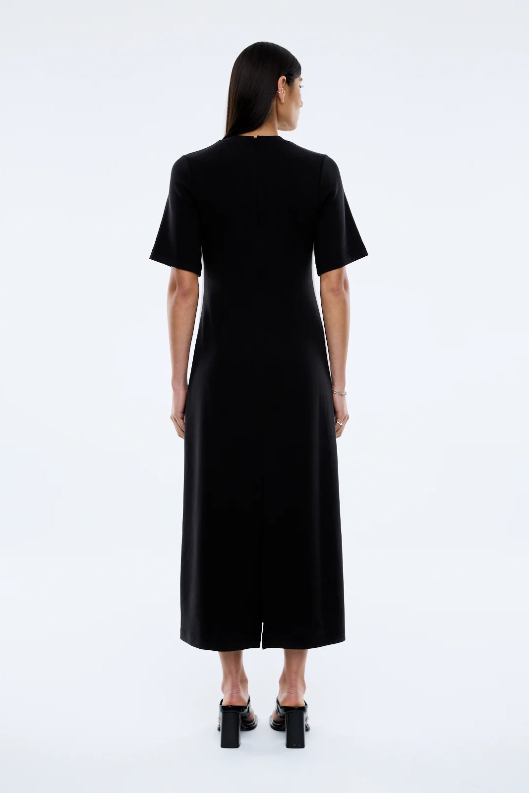 Ena Pelly Sarah Short Sleeve Midi Dress | Vintage Black || USE CODE: SAVE50 ( FINAL SALE _ NO RETURNS)