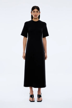 Ena Pelly Sarah Short Sleeve Midi Dress | Vintage Black || USE CODE: SAVE50 ( FINAL SALE _ NO RETURNS)