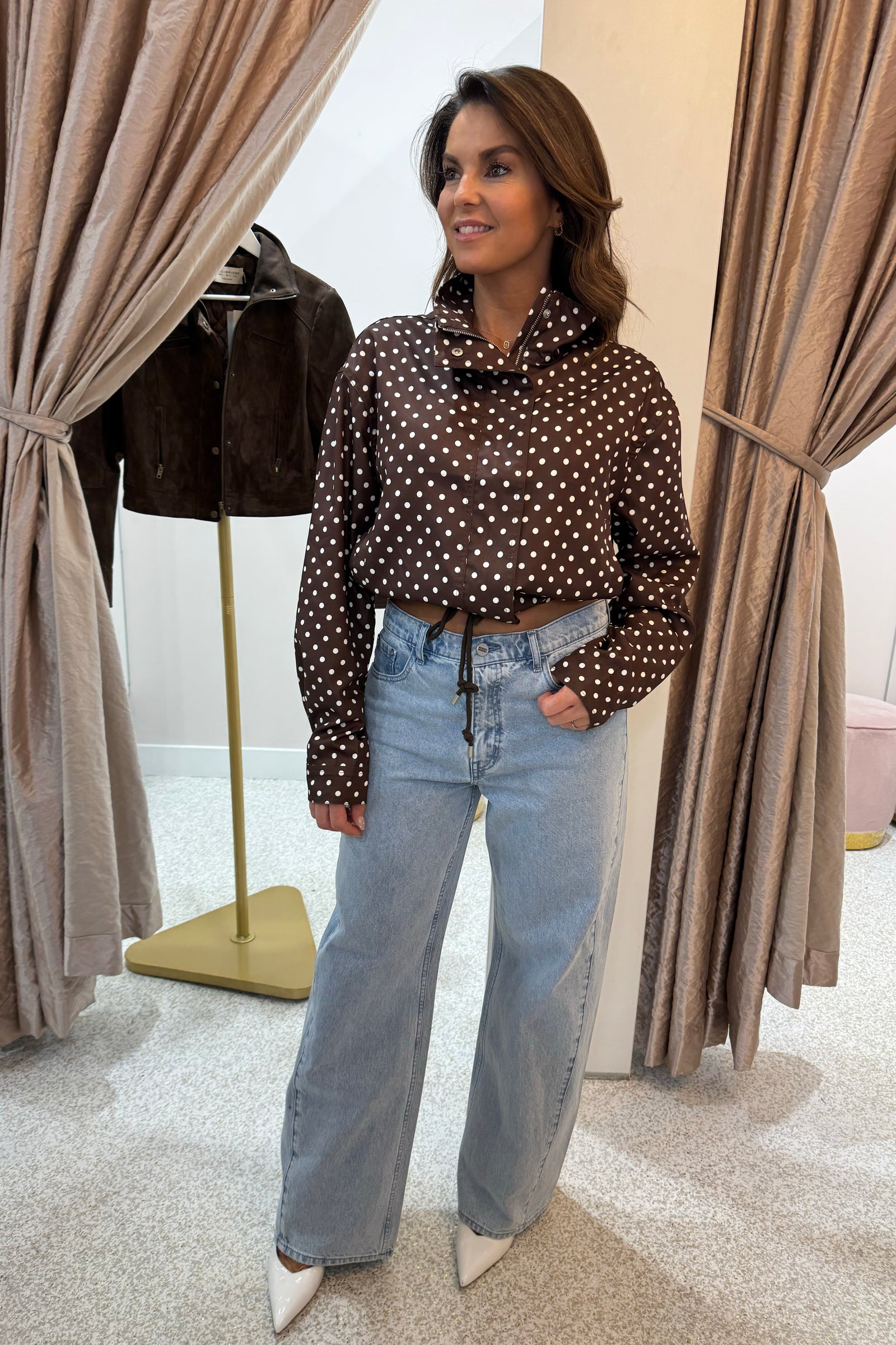 Chosen By Fifi & Annie The Polka Parker Jacket | Chocolate Polka