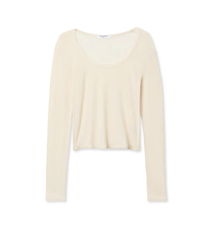 Perfect White Tee Angie Jersey Scoop Neck Long Sleeve | Sugar