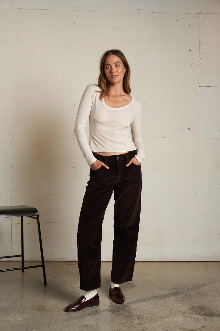 Perfect White Tee Angie Jersey Scoop Neck Long Sleeve | Sugar