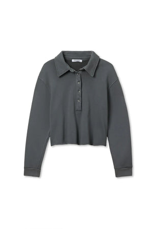 Perfect White Tee Vinny Fleece 3/4 Sleeve Sweatshirt | Silver