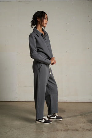 Perfect White Tee Vinny Fleece 3/4 Sleeve Sweatshirt | Silver