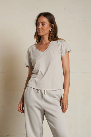 Perfect White Tee Hendrix Basic V Neck Tee | Silver