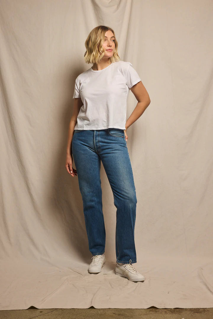 Perfect White Tee Harley Boxy Crew Tee | White