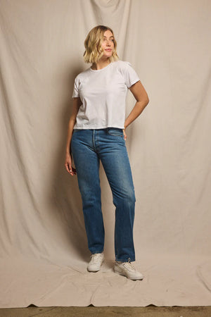 Perfect White Tee Harley Boxy Crew Tee | White