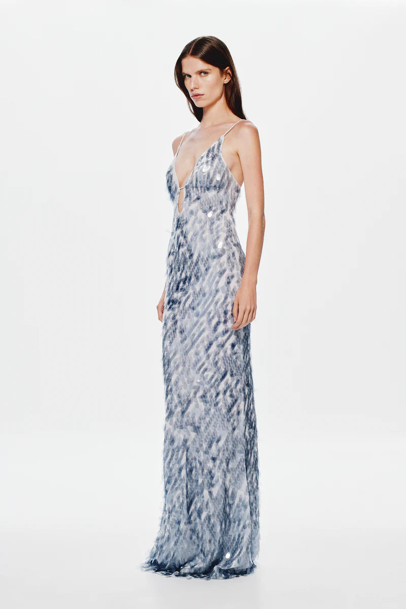 Misha The Sapphire Sequin Dress | Dove Grey