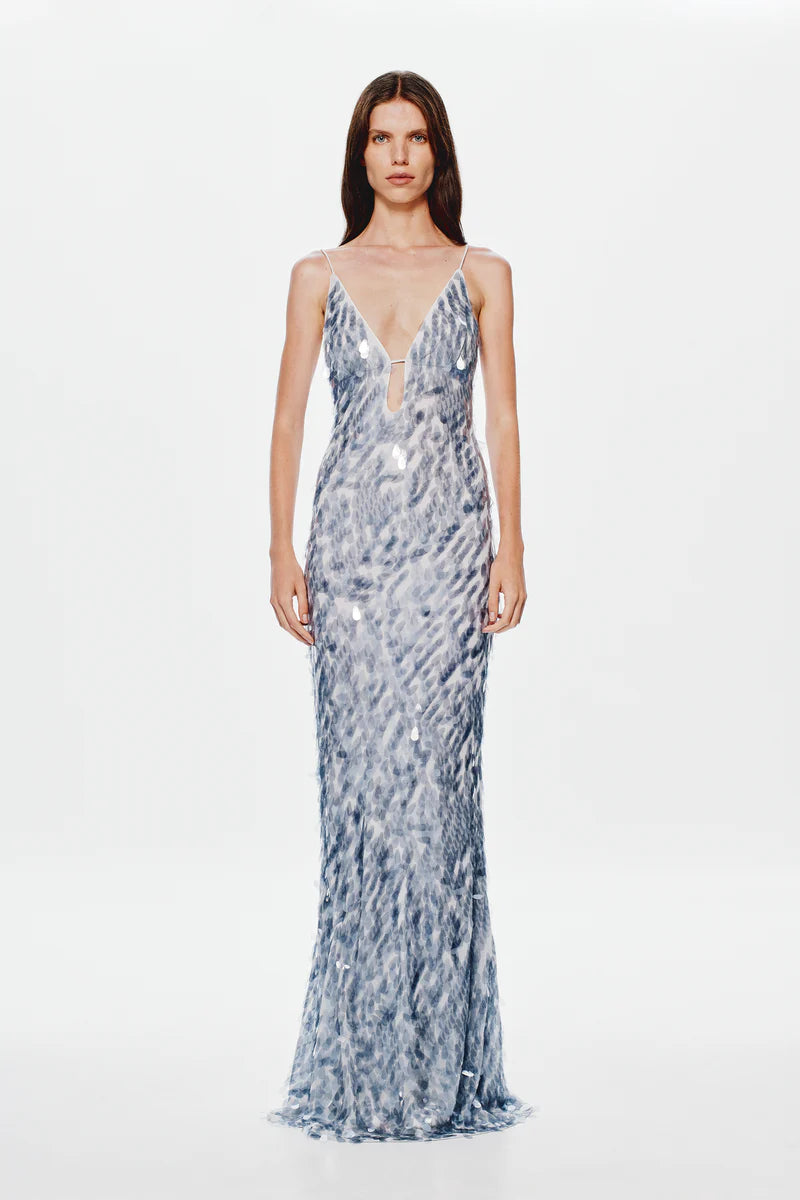 Misha The Sapphire Sequin Dress | Dove Grey