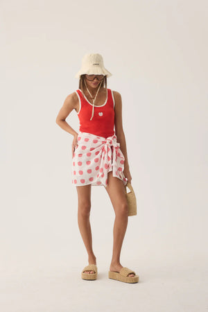 Araminta James Manzana Rib Tank | Apple Red