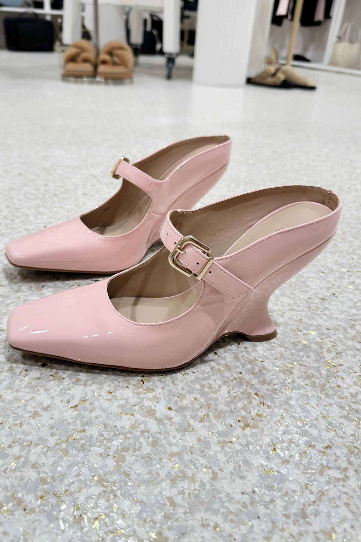 Lana Wilkinson Quinn Wedge | Blush Pink
