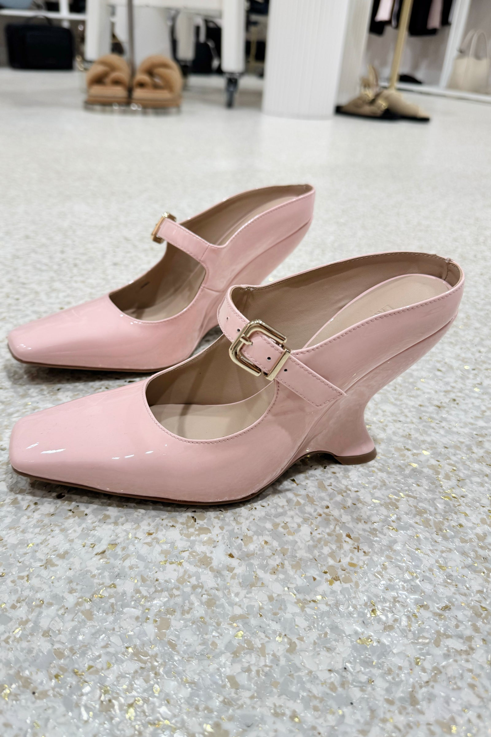 Lana Wilkinson Quinn Wedge | Blush Pink