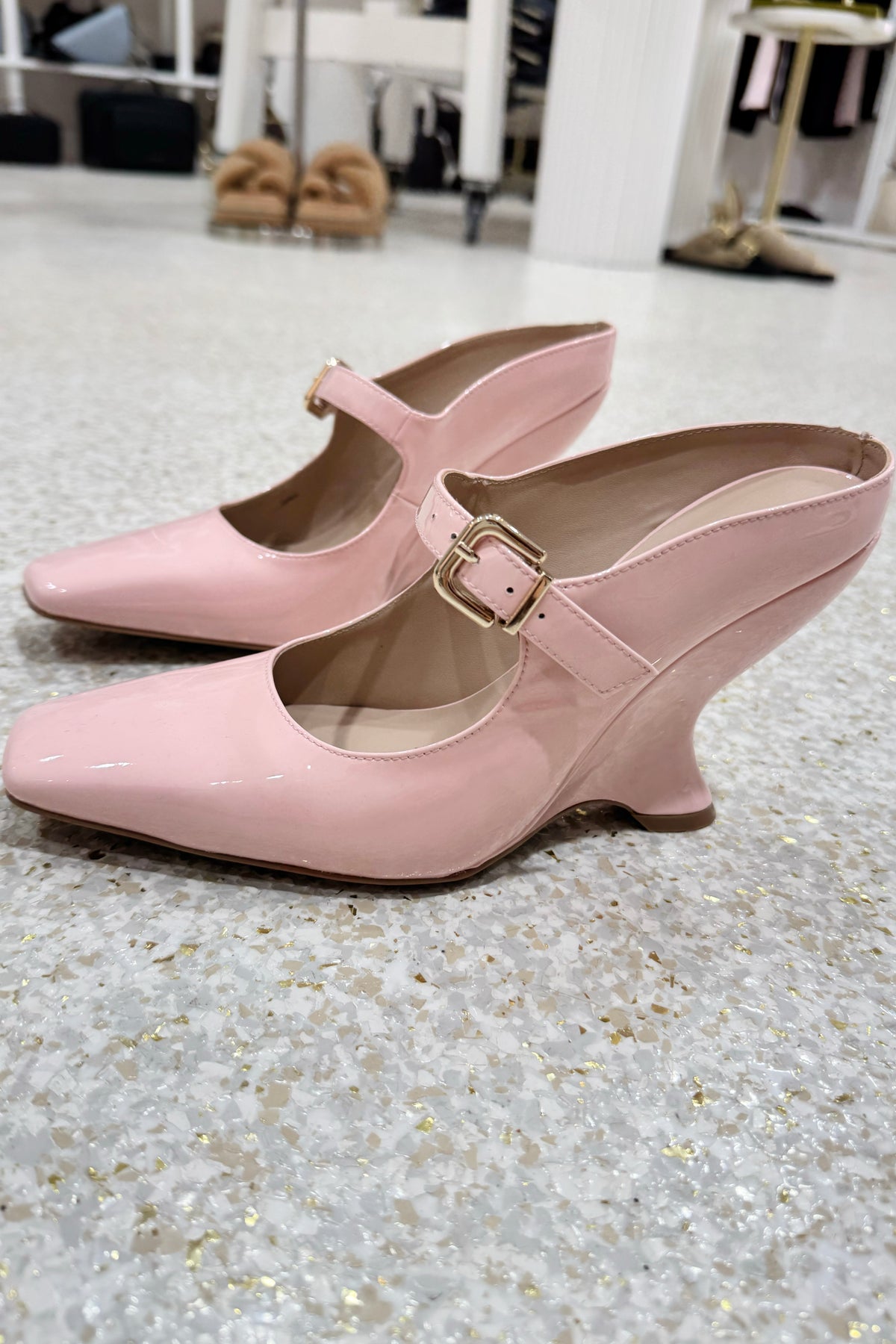 Lana Wilkinson Quinn Wedge | Blush Pink