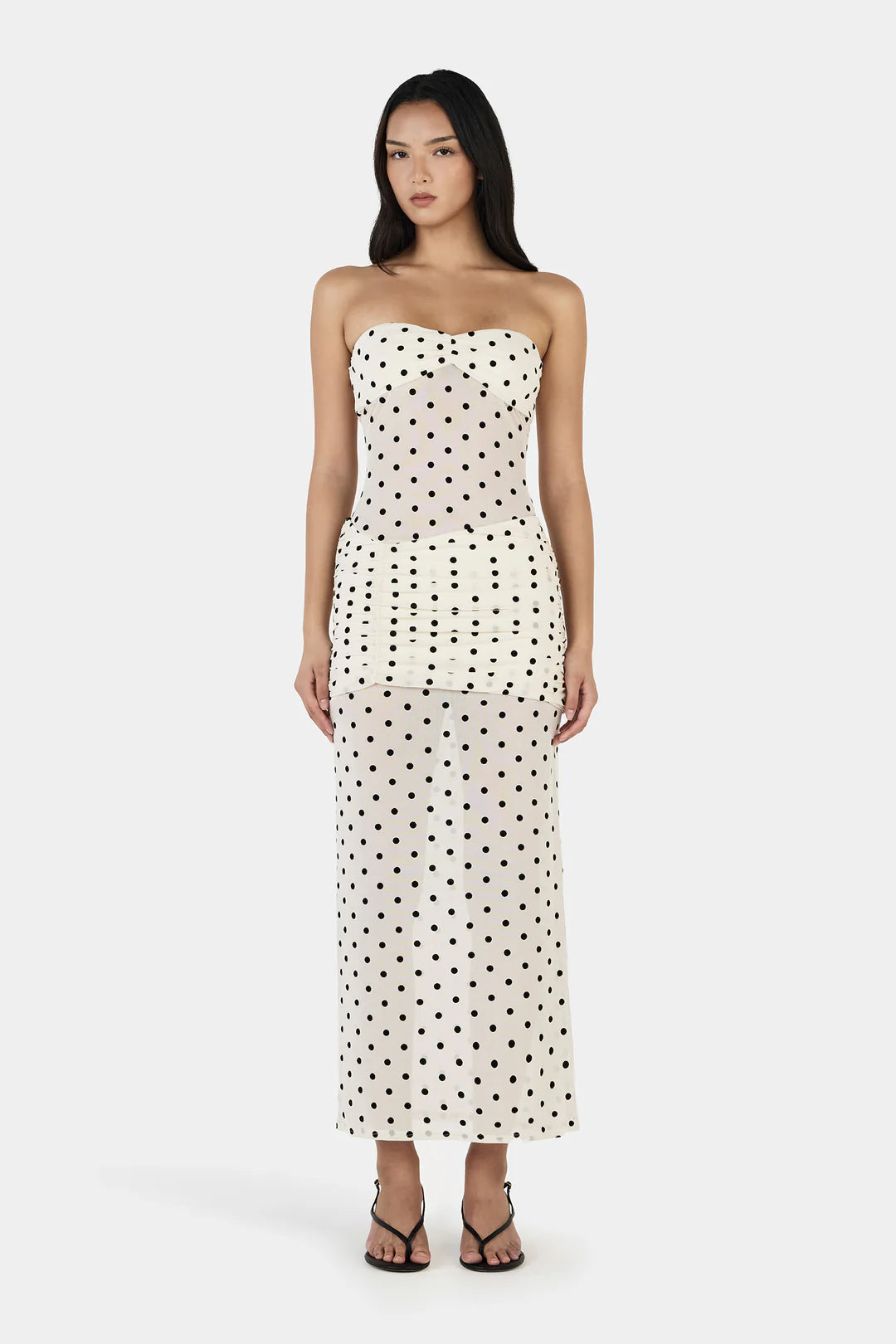 Ownley Vanessa Maxi Dress | Cream Polka