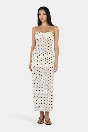 Ownley Vanessa Maxi Dress | Cream Polka