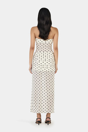 Ownley Vanessa Maxi Dress | Cream Polka