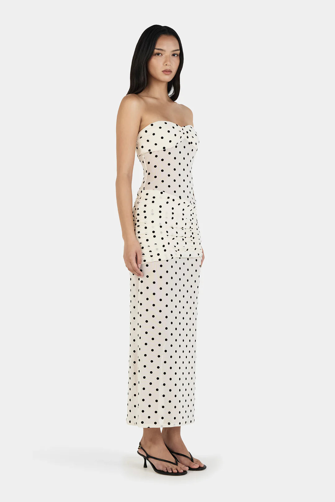 Ownley Vanessa Maxi Dress | Cream Polka