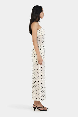Ownley Vanessa Maxi Dress | Cream Polka