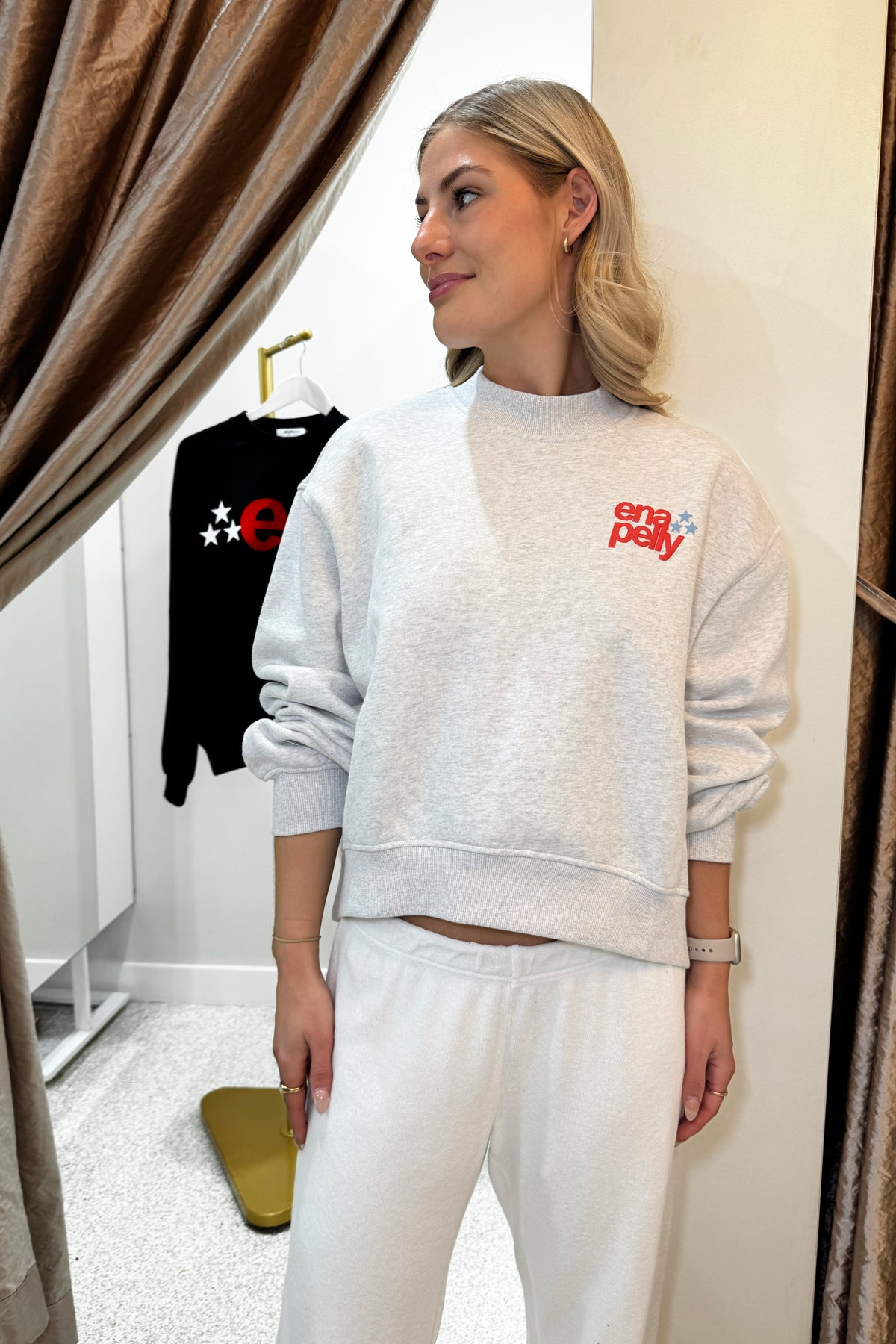 Ena Pelly Sport Studio Sweatshirt | White Marle