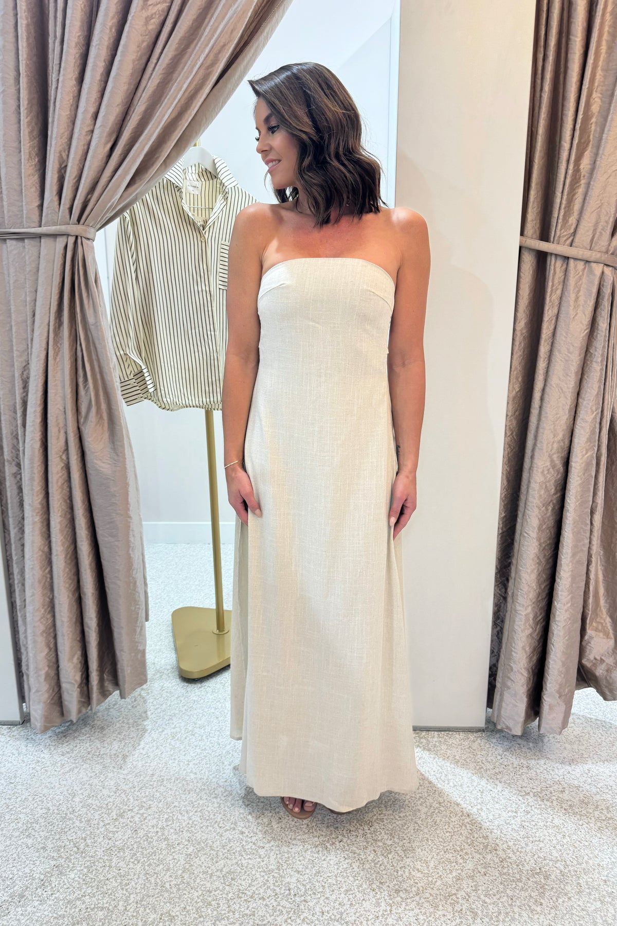 Chosen By Fifi & Annie The Palermo Linen Maxi Dress | Natural