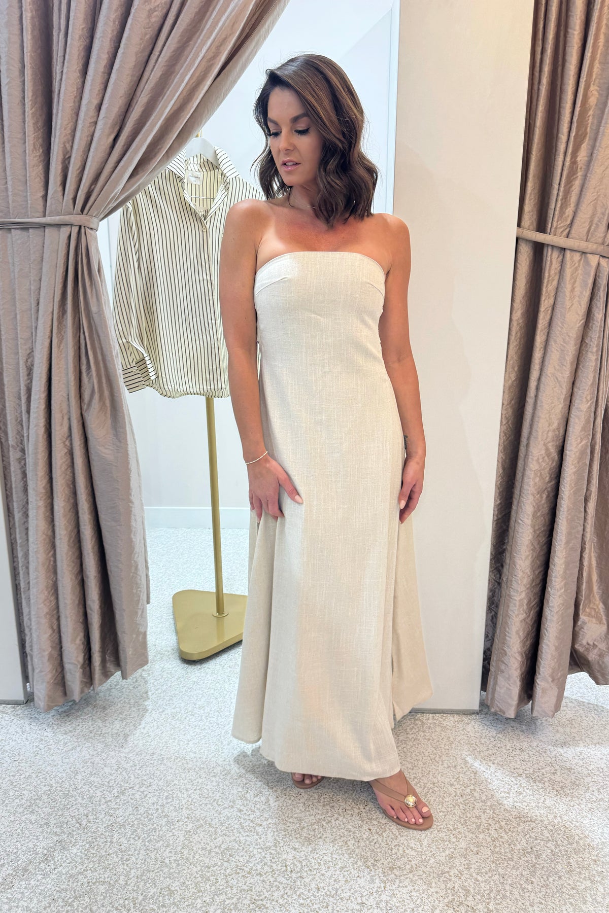 Chosen By Fifi & Annie The Palermo Linen Maxi Dress | Natural