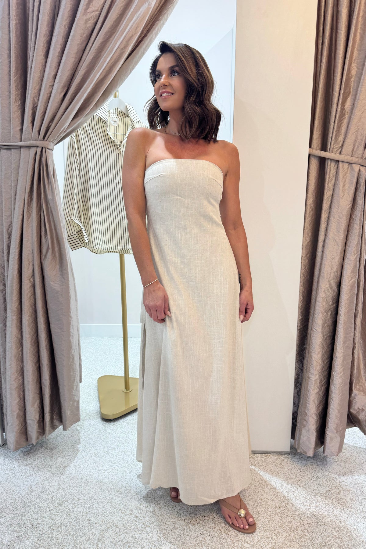 Chosen By Fifi & Annie The Palermo Linen Maxi Dress | Natural