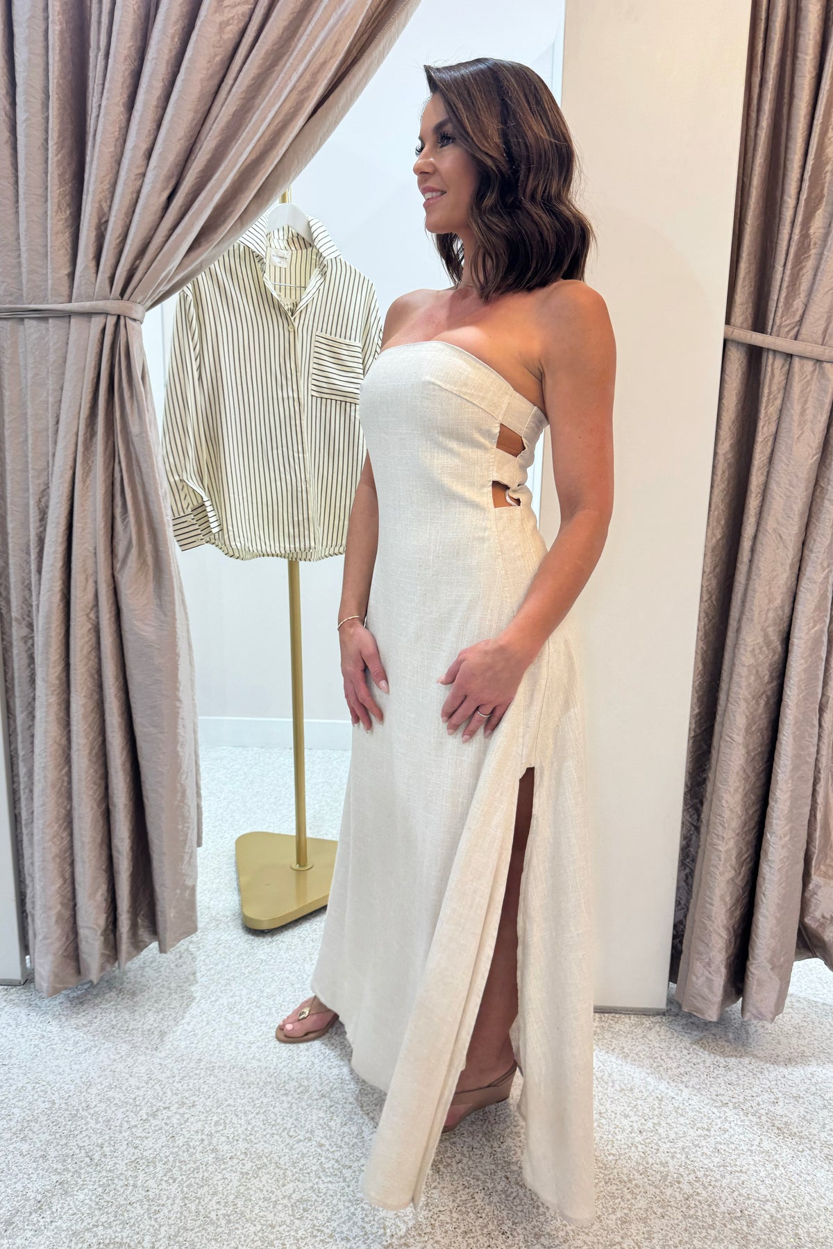 Chosen By Fifi & Annie The Palermo Linen Maxi Dress | Natural