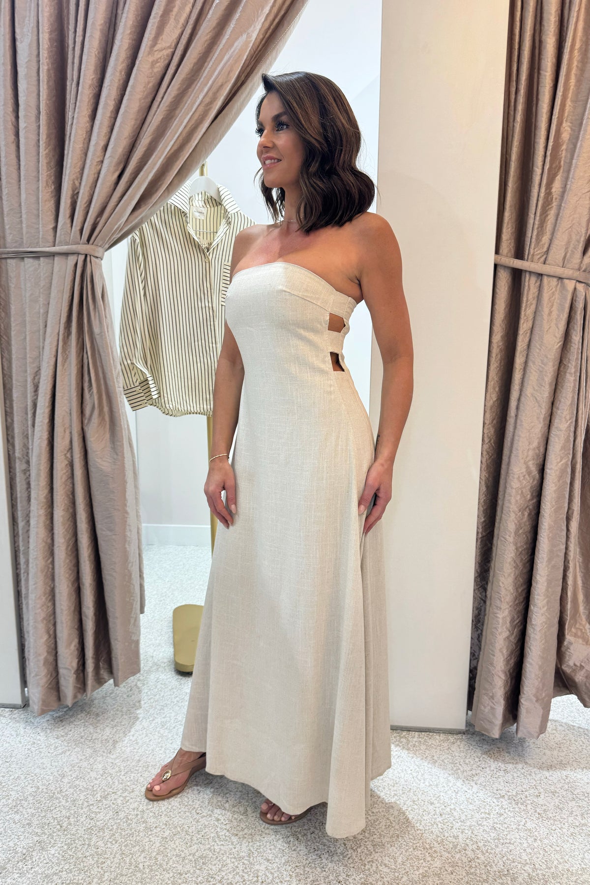 Chosen By Fifi & Annie The Palermo Linen Maxi Dress | Natural