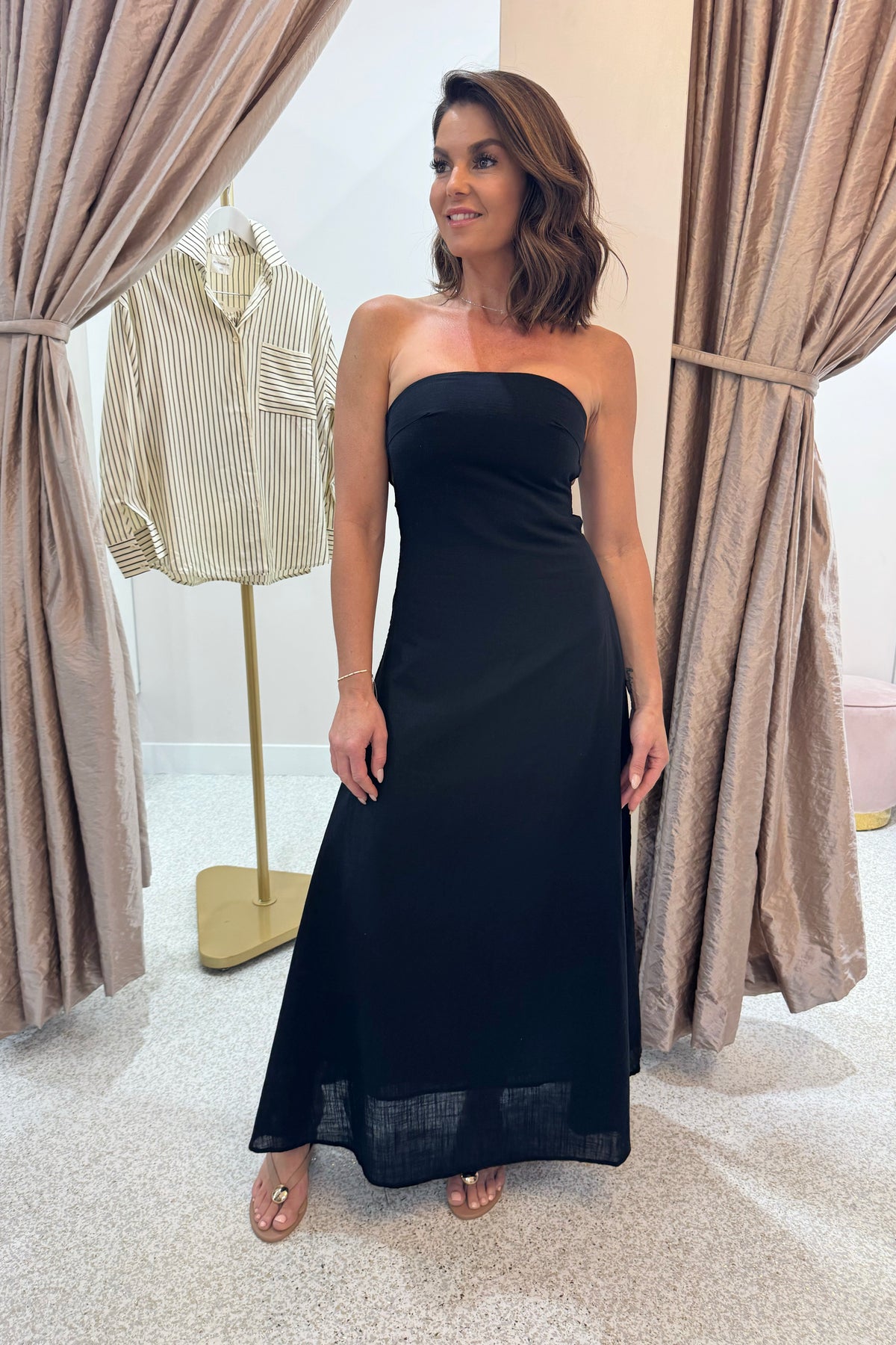 Chosen By Fifi & Annie The Palermo Linen Maxi Dress | Black