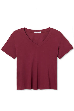 Perfect White Tee Hendrix Basic V Neck Tee | Dark Burgandy